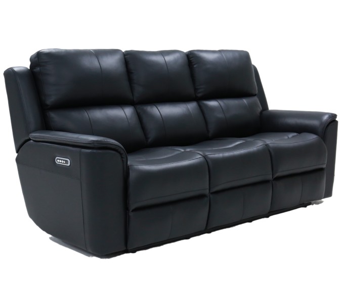 Apollo Leather Power Reclining Sofa - Black